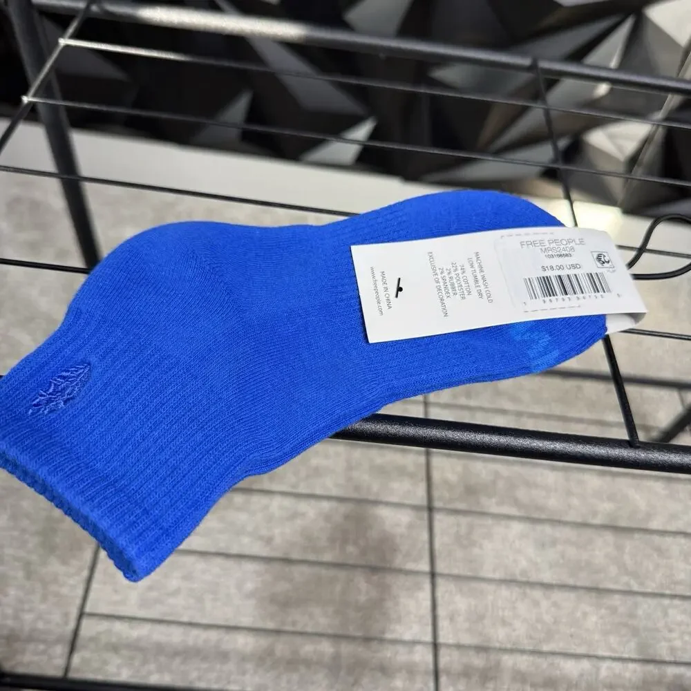 Free People FP Movement Quarter Crew Socks Blue One Pair